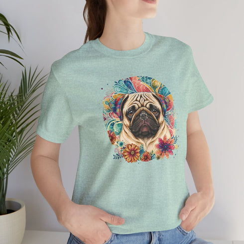 Pug Lover T-Shirt -  Pug Mandala Shirt for Women